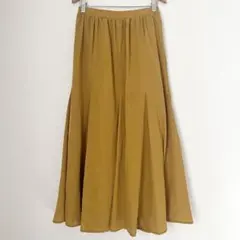 アースミュージックアンドエコロジー　スカート　ロングスカート　フレア　マスタード
