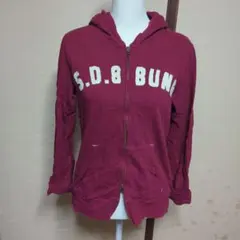 S.D.B.8 BUNG フード付きパーカー バーガンディ