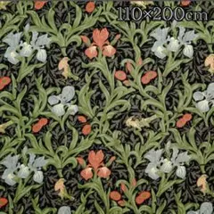 ウイリアムモリス　シーチング　V＆A アイリス　ブラック　約110×200㎝