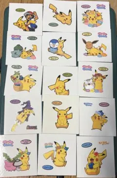 ポケモンパン　ポケモンデコキャラシール　ピカチュウ　15枚セット