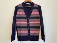 JOHN SMEDLEY 100%Wool 長袖Vネックフェアアイルカーディガン