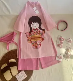 No.BB2527女の子リネンベトナムアオザイセット➖可愛いキルト