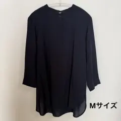 ユニクロ　ネイビー 五分袖チュニックブラウス 卒業式、入学式などに⭐︎