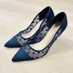 ダイアナ　ドット柄メッシュ パンプス