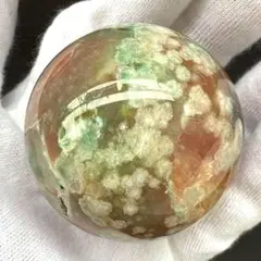 グリーンクォーツ　フラワーアゲート共生　スフィア　約57mm グリーンクォーツ フラワーアゲート共生 スフィア 約57mm