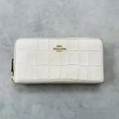 【新品、未使用品】COACHコーチ★ 長財布 white 新品未使用】COACHコーチ長財布シグネチャー パンチングホワイト白