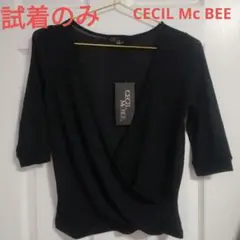 CECIL Mc BEE ブラック 五分袖 カットソー