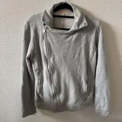 グレー スウェットジャケット 襟付き