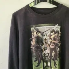 進撃の巨人 長袖 ロンＴカラー(ブラック) 古着