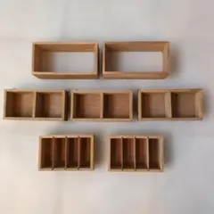 木製小物収納ボックス 7個セット 壁掛け金具付き