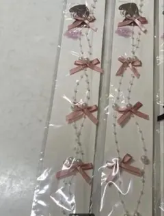 匿名発送⭐️⭐️DAISO　ビーズエクステ リボン ピンク2個