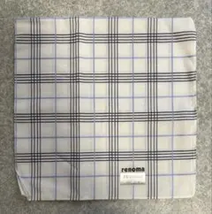 ★renoma チェック柄 ハンカチ 綿100%