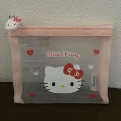【新品、タグ付き】Hello Kitty メッシュポーチ ピンク