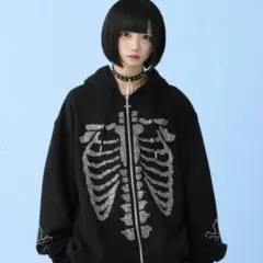 ロングスリーブショルダーZIPパーカー 地雷系サブカル kry dimmoire 