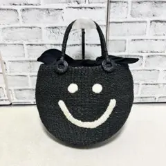 a-jolie アジョリー スマイルカゴバッグ ニコちゃん 黒 ブラック