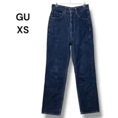ジーユー　デニム　ＸＳ　ハイライズストレートジーンズ　ネイビー