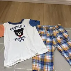 DOUBLE.B クマプリント Tシャツとチェックパンツセットのサムネイル