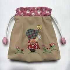 ハンドメイド パッチワーク　スーちゃん 巾着 訳あり品