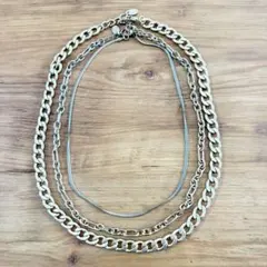 【ZARA】ゴールド チェーンネックレス 3連 重ね付け可能のサムネイル