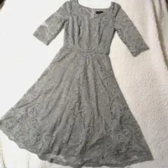 【新品タグ付】 Dressystar 総レース ワンピー ス ドレス グレー M