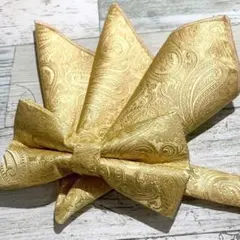 ☆蝶ネクタイ　チーフ　ゴールド　金　結婚式　メンズ　新郎新婦　前撮り0kfv