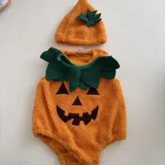 ハロウィン かぼちゃ ロンパース 帽子セット