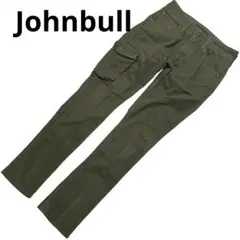 美品 ジョンブル カーゴパンツ S カーキ ストレッチ スリム ミリタリー