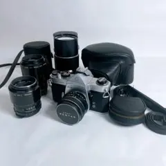 PENTAX 아사히 광학 필름 카메라 + 렌즈 4점 + 액세서리 세트 B