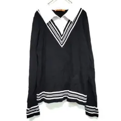 美品❣️ベルディーニ 【M】 黒 Vネック セーター レディース トップス