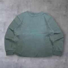GAPギャップサーマル長袖クルーネックTシャツワッフルニットアメカジ古着グリーンのサムネイル