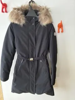 極美品*MONCLER 黒 ファー付きロングダウンジャケット