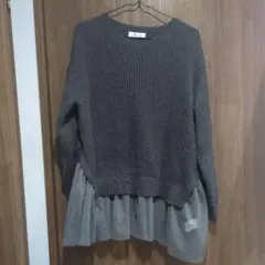 Alotta グレー レイヤード ニットのサムネイル