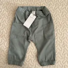 【新品】H&M グリーンパンツ 74 9M