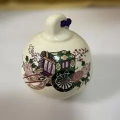 置鈴 陶器製 す御所車 花柄