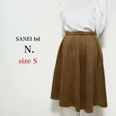 N.（SANEI bd）ウールライクスエードスカート フレア ストレッチS茶