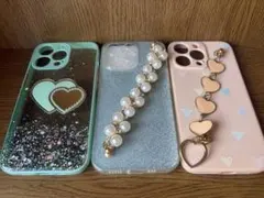 iPhone用ケース 3点セット ハートデザイン　iPhone13Pro