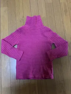 子供服 130cm ムージョンジョン 長袖 タートルネックニット ピンク