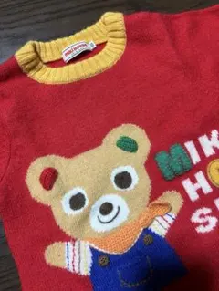 ミキハウス　クマ　赤いセーター