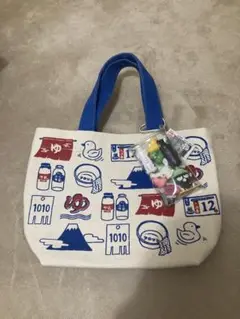 温泉　ランチトートバッグ　サウナ　ガチャ詰めポーチ付き