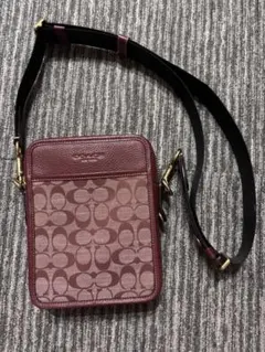 COACH バーガンディ レザー ショルダーバッグ　値下げ交渉アリ