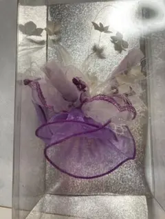 紫の花飾り コーム付き