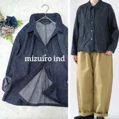 美品⭐︎ミズイロインド mizuiro ind デニム コンパクトシャツ