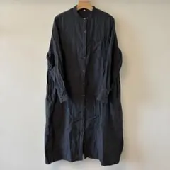 無印良品　長袖シャツワンピース　グレー　M-L