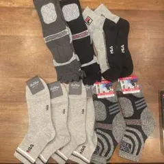 メンズソックス グレー 黒セット10足