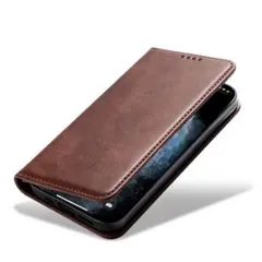 iPhone14 Pro 用 ブラウン　手帳型　スマホカバー　PUレザー　即納