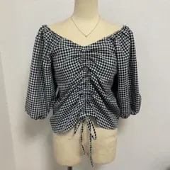 GRL チェックドロストトップス