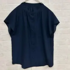 stjarna ギャザーブラウス ネイビー - メルカリ