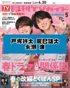 月刊TVガイド 5月号 戸塚祥太 辰巳雄大 永瀬廉 雑誌 切り抜き.