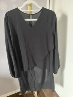 SHEIN 大人きれいめ♪ ブラック アシンメトリー チュニック Mサイズのサムネイル