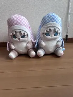 モフサンド ギンガムチェックにゃんマスコット&BIG ぬいぐるみ